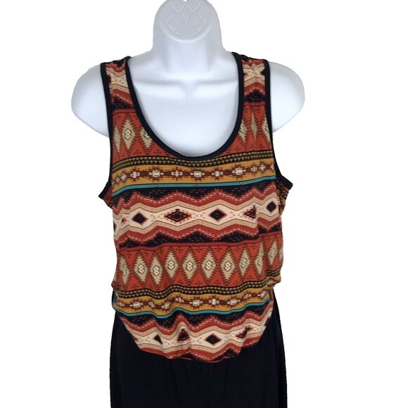 Tiana b Boho Hippie Jumpsuit Tribal Aztec Print Sleeveless Wide Leg Size Large - Picture 2 of 8